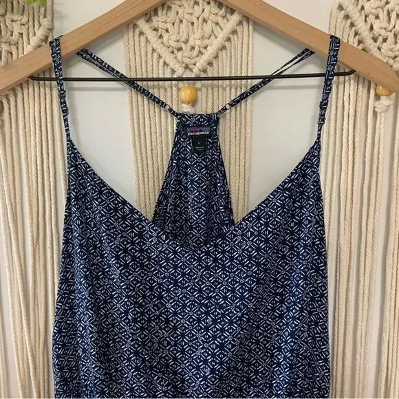 PATAGONIA Women’s Lost Wildflower Dress Sunburst Crux Navy Pockets Size Large - Picture 3 of 14